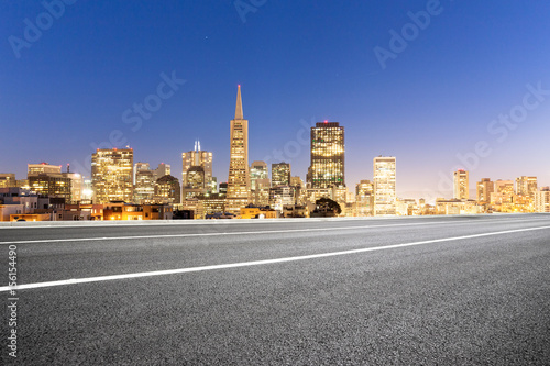empty road with modern buildings in modern city