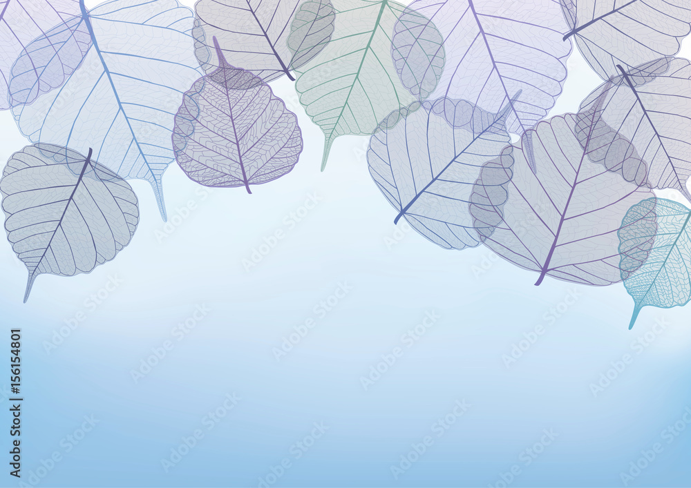 Blaue Blätter, Illustration Blaue Blätter, Illustration