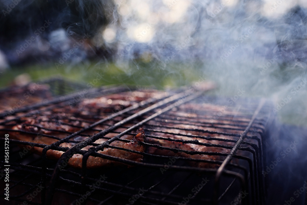 meat on the grill BBQ grilled rib meat on the grill BBQ grilled rib