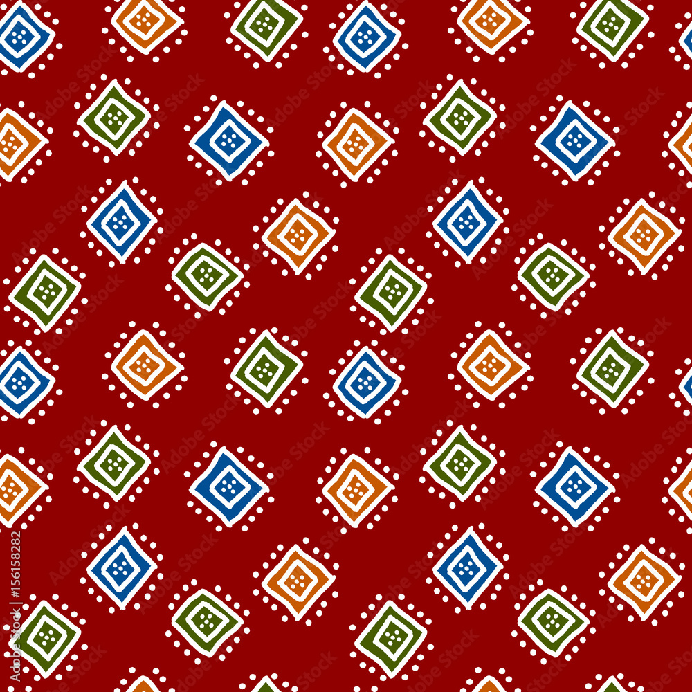Colorful red simple african mudcloth fabric seamless pattern, vector Colorful red simple african mudcloth fabric seamless pattern, vector