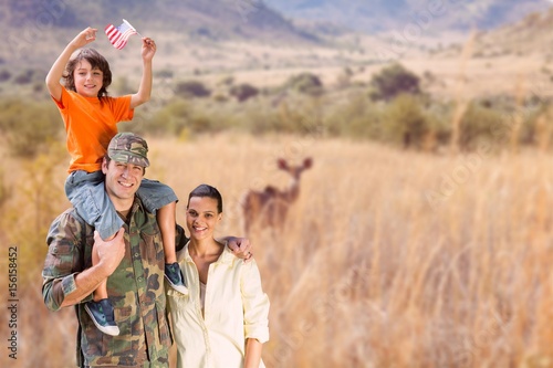 Photography Happy family in a safari