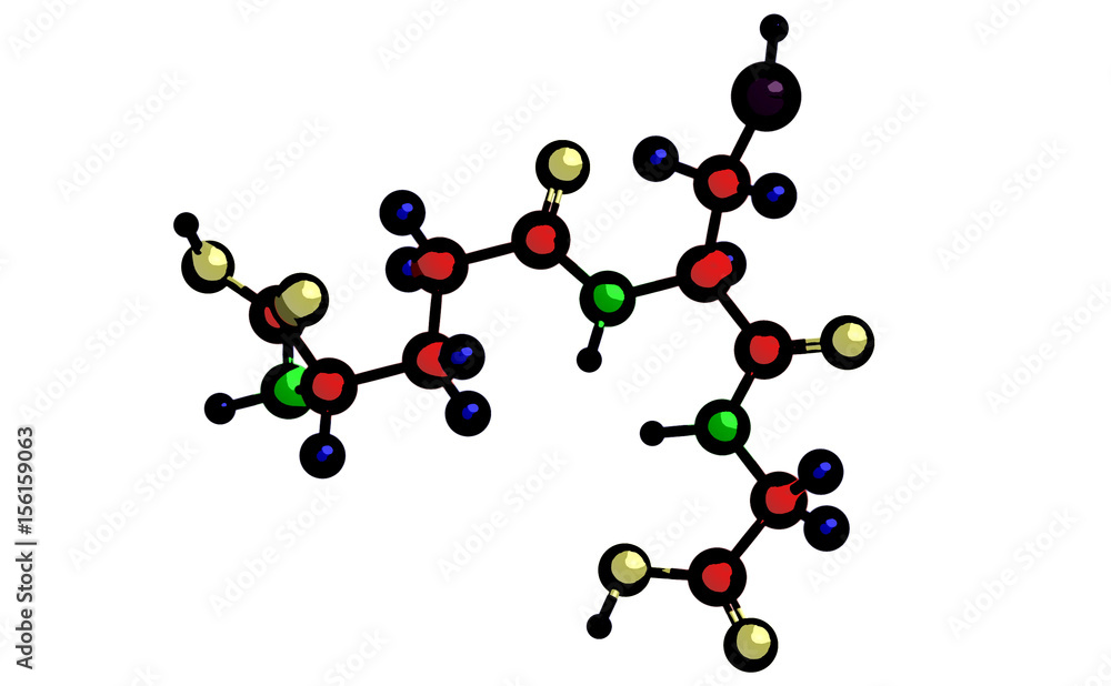 Structure of glutathione - important antioxidant Structure of glutathione - important antioxidant