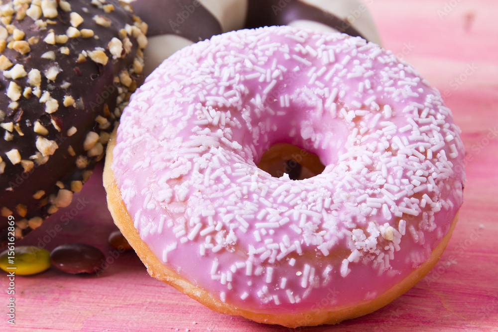 Sweet donuts with caramels Sweet donuts with caramels