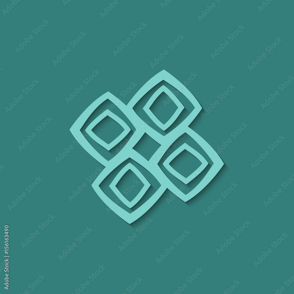 Abstract geometric symbol with shadow. Template emblem badge. Logo. Abstract geometric symbol with shadow. Template emblem badge. Logo.