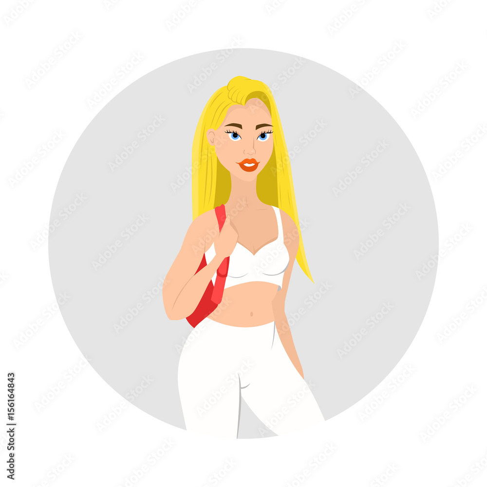 beautiful slender girl vector illustration icon.