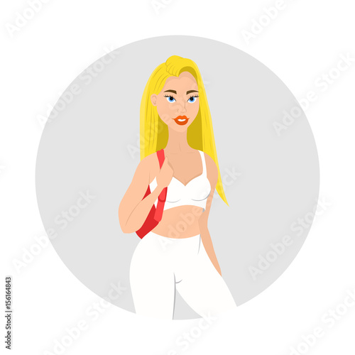 beautiful slender girl vector illustration icon.