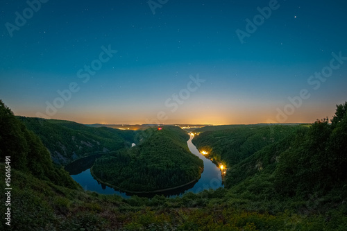 The Saar Loop as seen from the viewpoint Cloef at Orscholz near Mettlach in Germany.