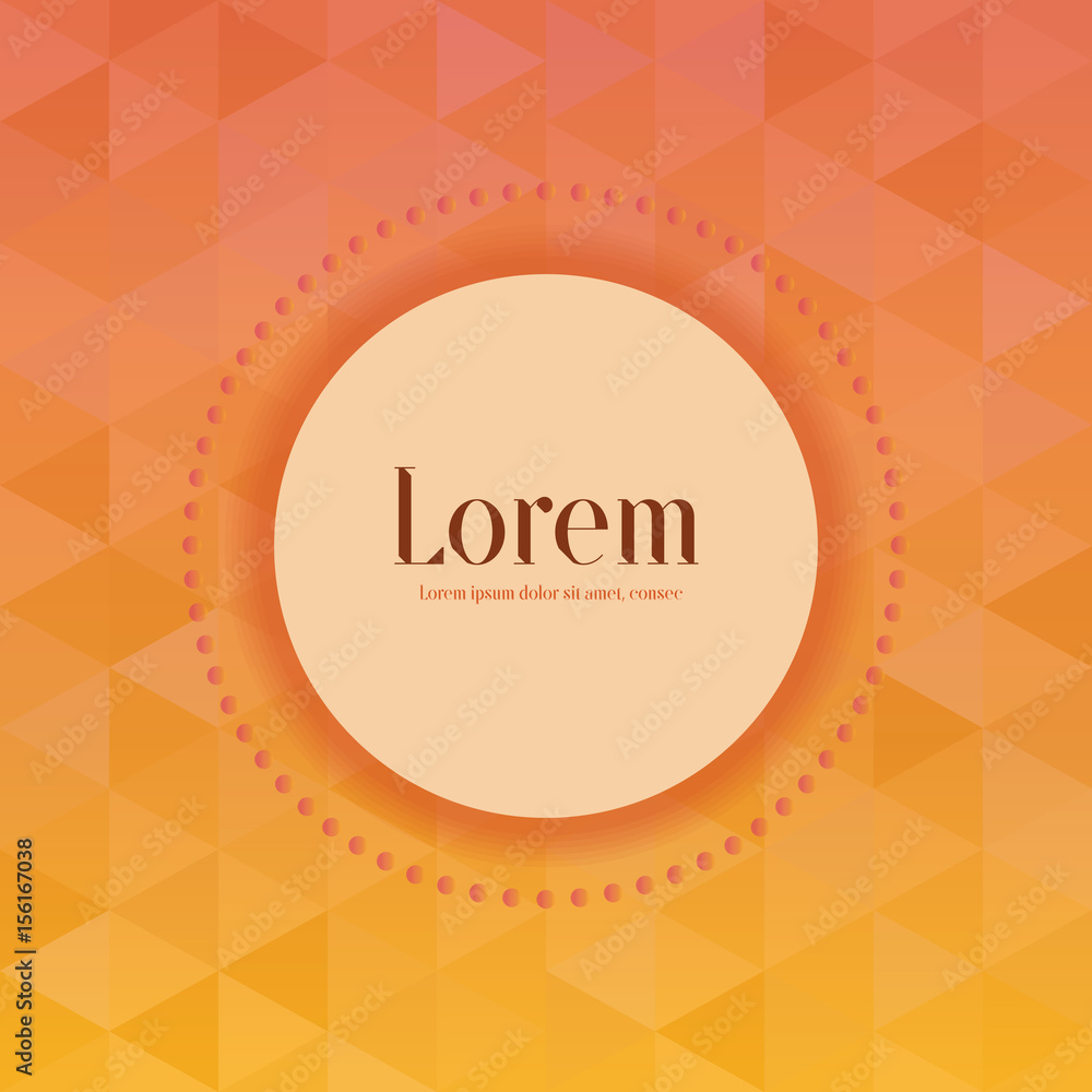 Round frame for your message with creative yellow gradient background Round frame for your message with creative yellow gradient background