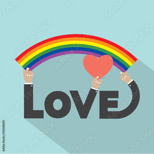 LGBT Rainbow With Heart Design Vector Illustration