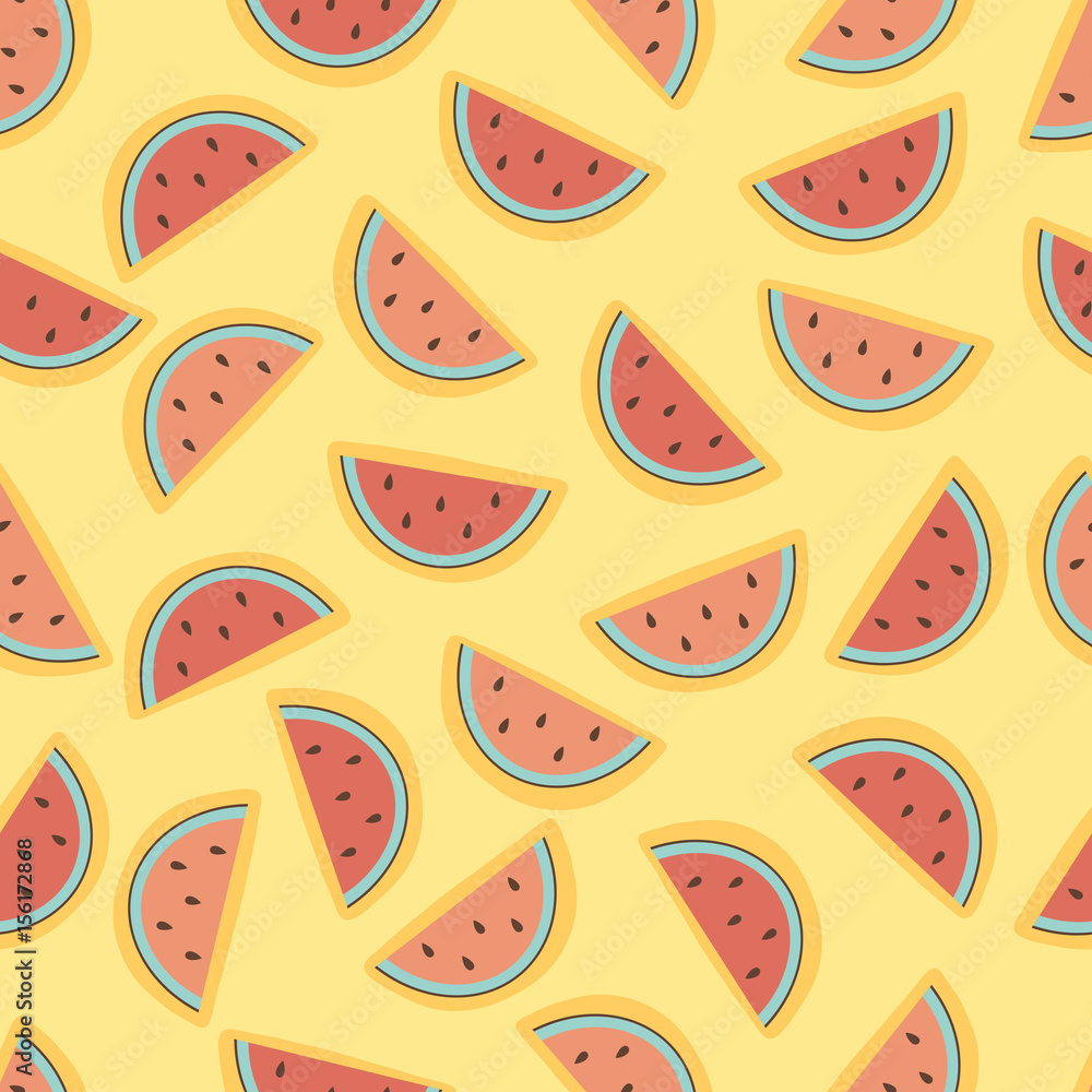Sweet watermelon slices seamless pattern Sweet watermelon slices seamless pattern