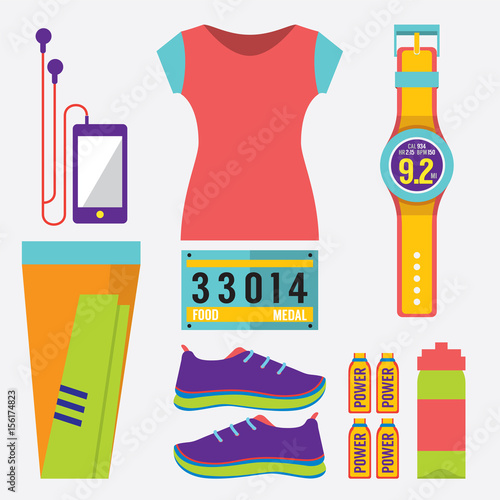 Top View Runner Gears Vector Illustration