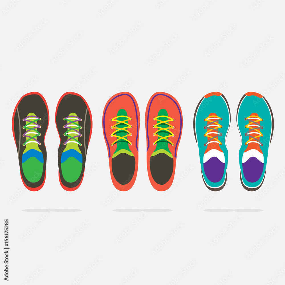 Shoes top top view vector