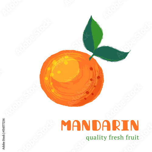 Fresh mandarin isolated on white background.