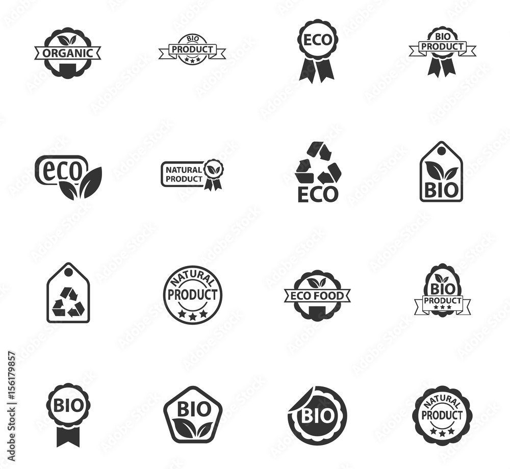 Fototapeta premium eco label icon set