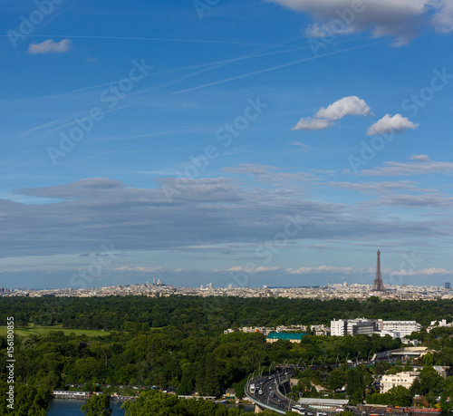 View on Paris and the Eiffel Tower