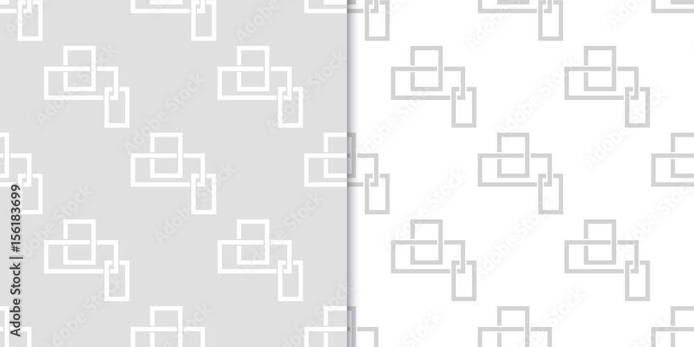 Geometric seamless pattern. Gray abstract background with square elements