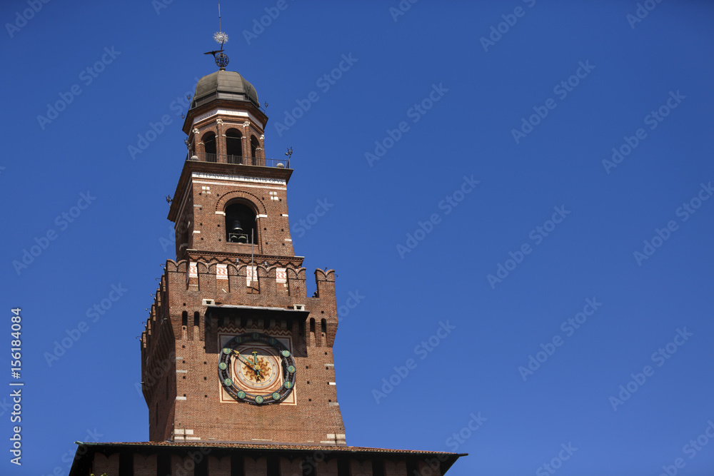 Castello Sforzesco (Sforza Castle) in Milan, Lombardy, Italy, 13-05-2017