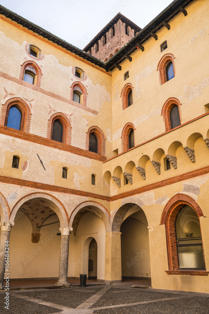 Castello Sforzesco (Sforza Castle) in Milan, Lombardy, Italy, 13-05-2017