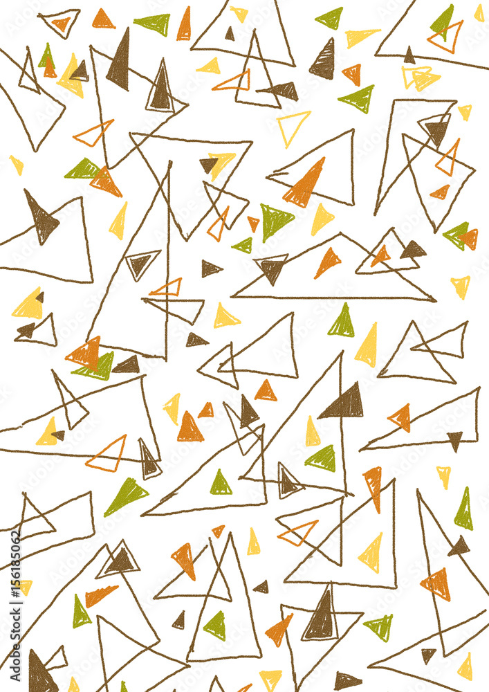 Obraz premium Background with hand drawn orange and brown triangles