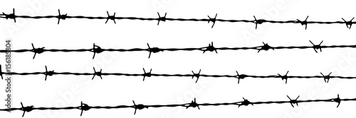 Abstract vector banner. Barbed wire background