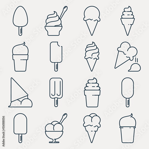 Collection of ice cream icons