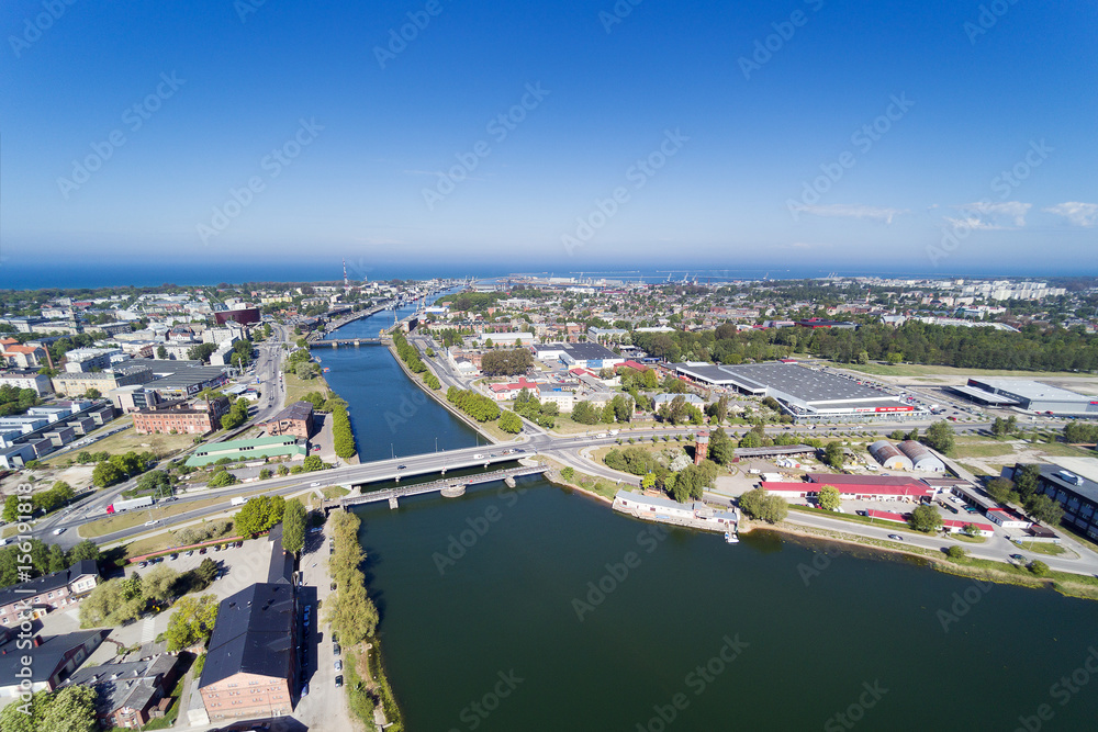 Obraz premium Liepaja city aerial view, Latvia.