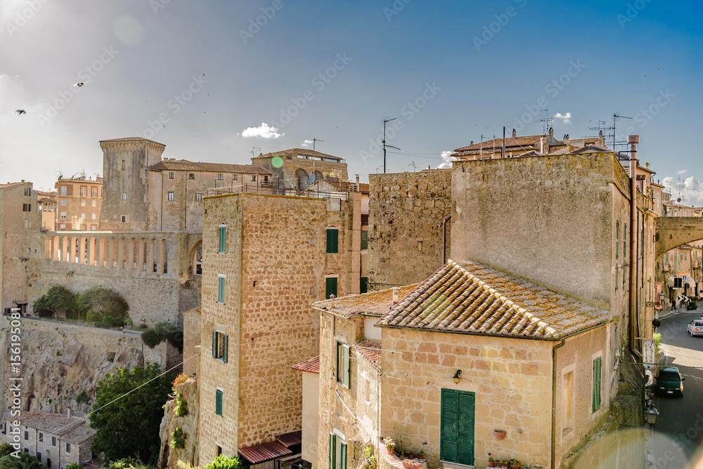 Panorama of the town of Pitigliano in tuscany, city of tuff Italy