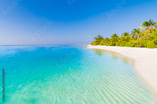 Perfect tropical beach landscape. Vacation holidays background 