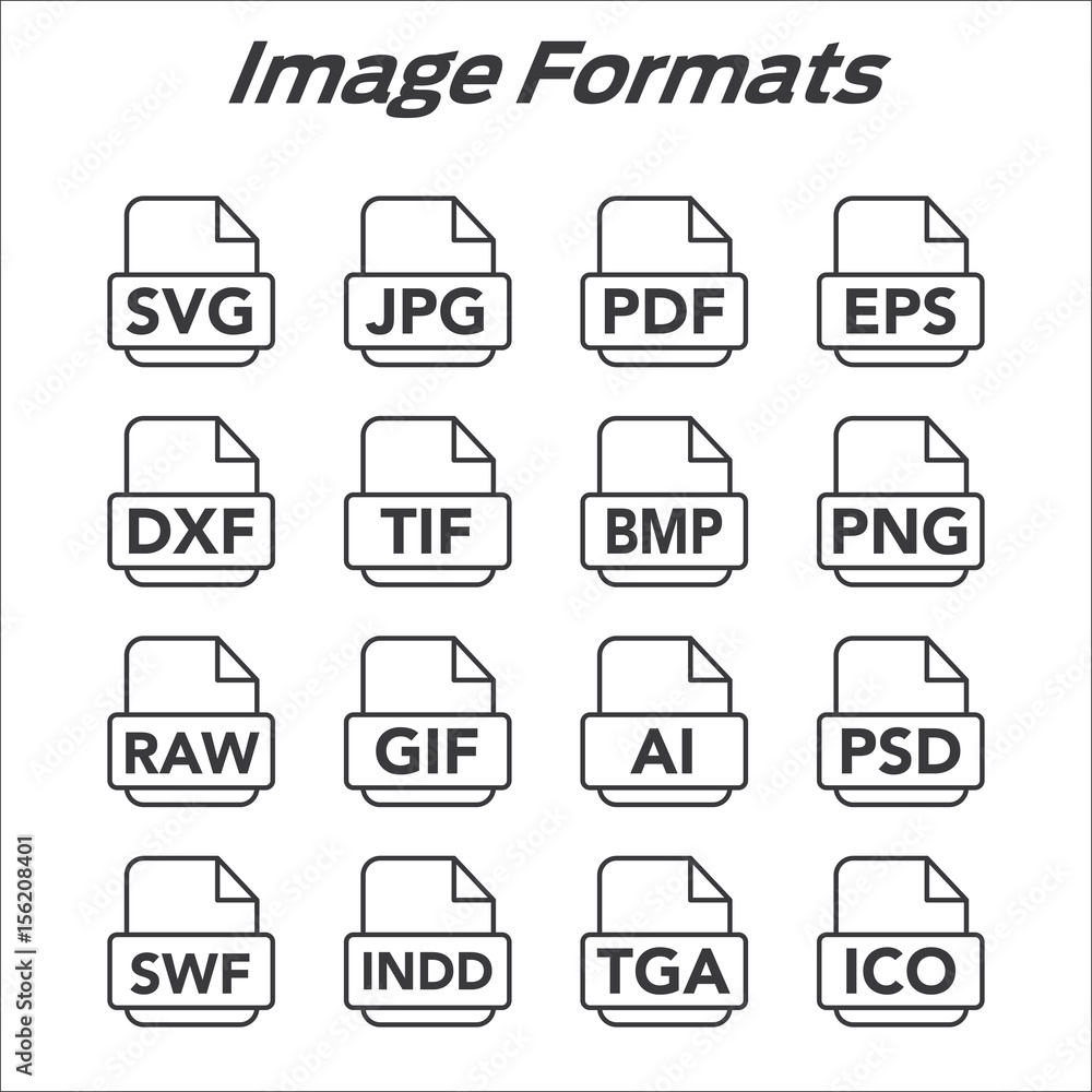 Image format icons - PNG, JPG, EPS, PDF, SVG