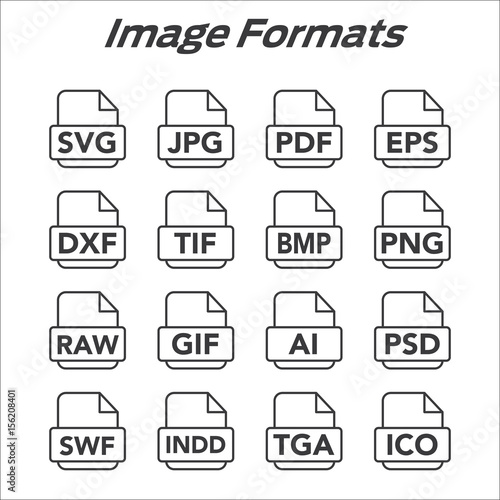 Image format icons - PNG, JPG, EPS, PDF, SVG