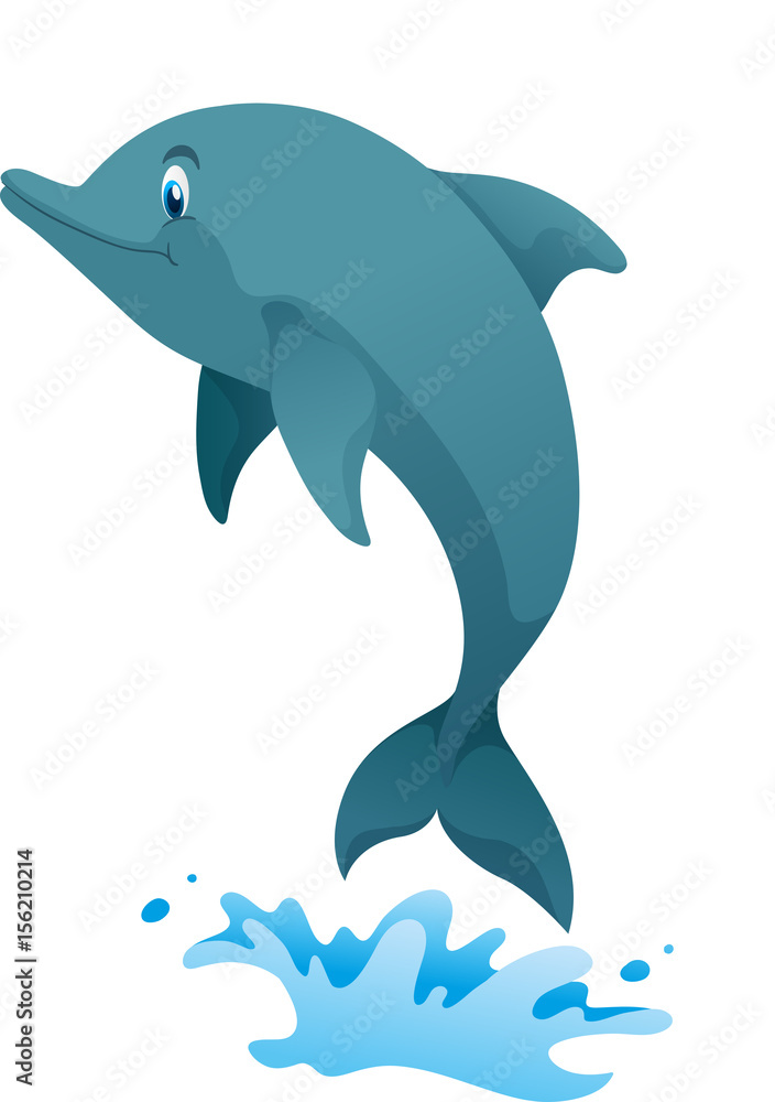 Obraz premium Cute dolphin jumping up