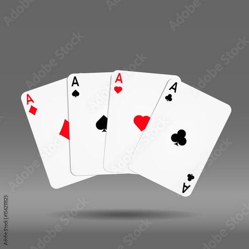 playing poker cards ace set 
