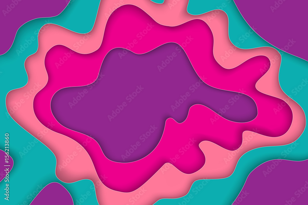 Abstract background with paper cut shapes. Vector volume design layout for business presentations, flyers, posters. Volumetric vivid waves Abstract background with paper cut shapes. Vector volume design layout for business presentations, flyers, posters. Volumetric vivid waves