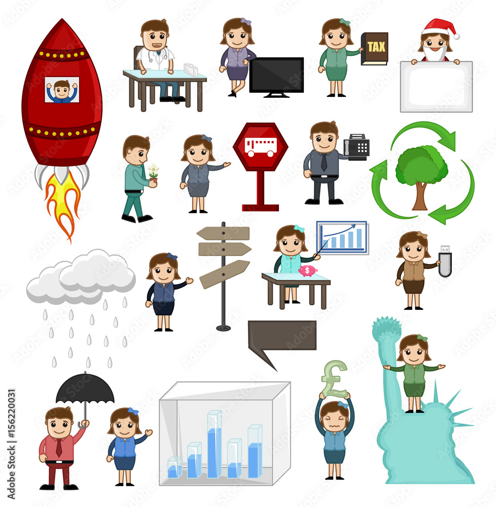 Travel and Business Graph Related Cartoon Graphics Travel and Business Graph Related Cartoon Graphics