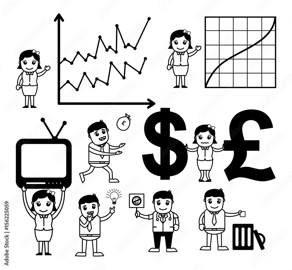 Retro Business Cartoon Graphics