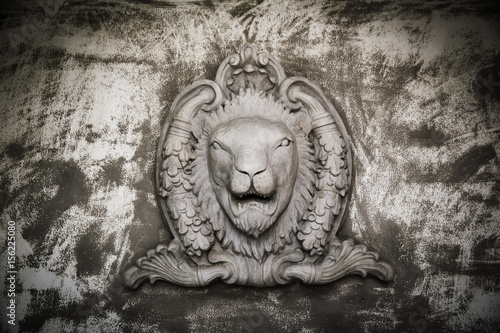 Lion head building interior wall sculture decoration