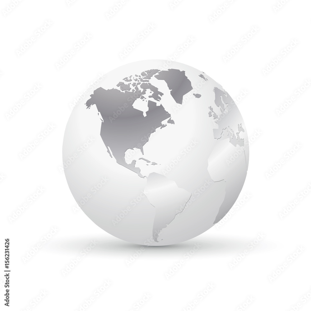 silver world earth globe america