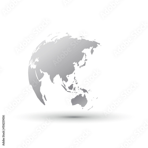 silver world globe asia japan
