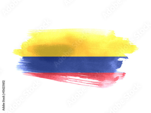 Colombia flag grunge painted background