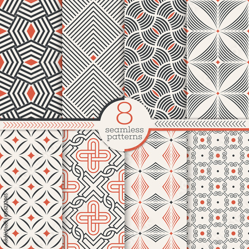 Set of art deco seamless patterns