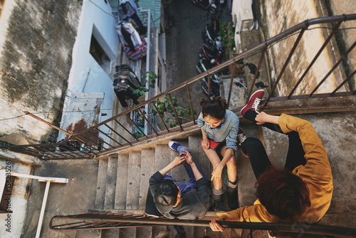 Photos Teenagers Hanging out in Urban Slums