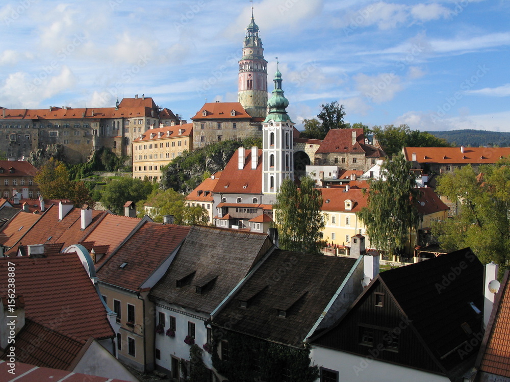Blick auf das Schloss von Cesky Krumlov in Tschechien