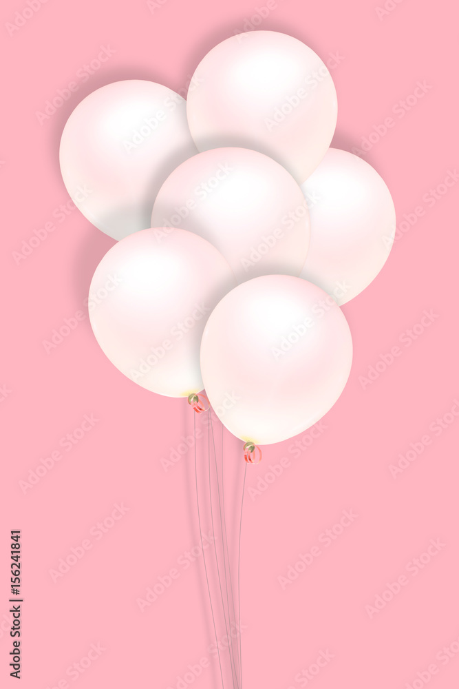 pastel balloon for spacial day on pink background