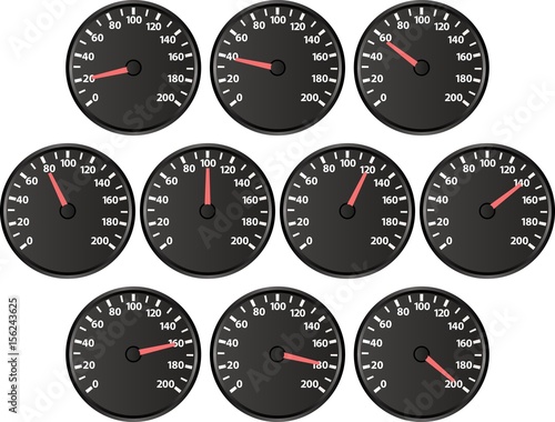 set of isolated speedometer