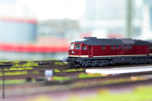 Train model on the railway