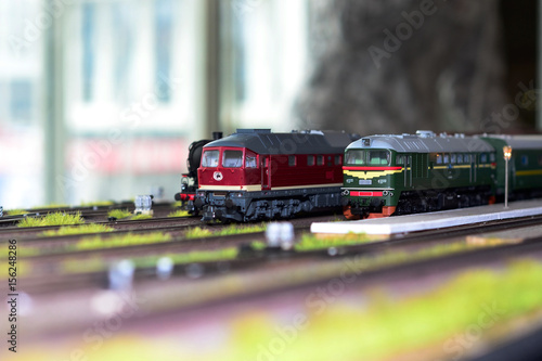 Train model on the railway