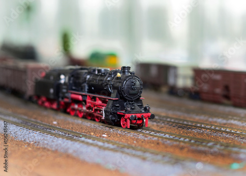 Train model on the railway