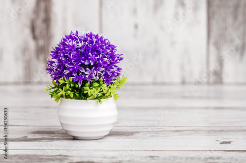 Wallpaper Mural Artificial Purple Plant in White Flowerpot Torontodigital.ca