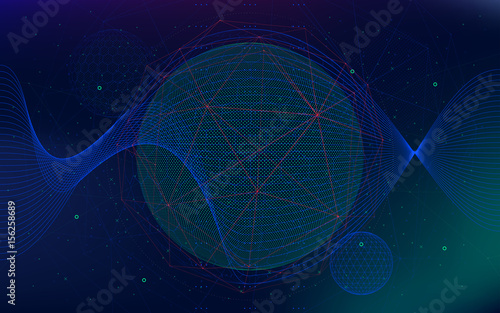 Vector infinite space background, Abstract futuristic hyperspace universe, sci-fi technologies