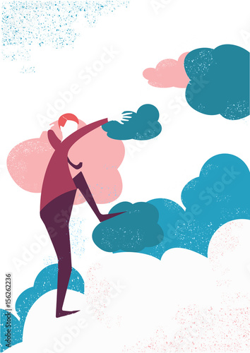 Businessman chasing his dreams